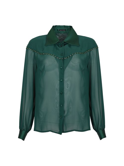 Camicia in georgette con ricamo gioiello GIANNI MOLARO | C2642VERDE